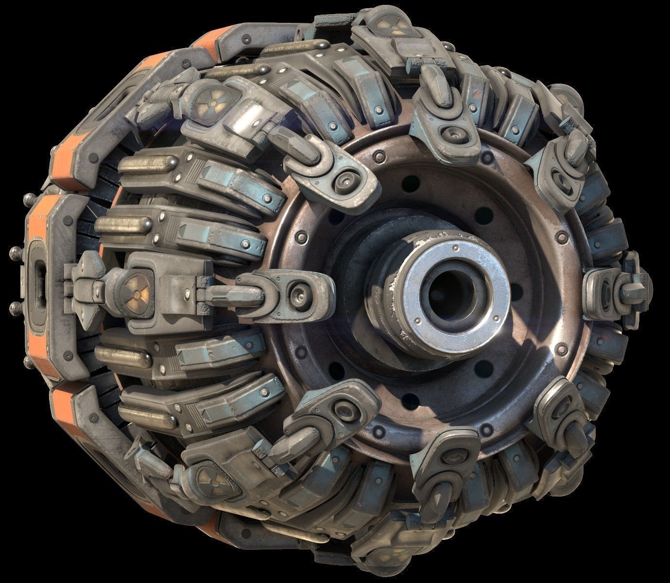 sci fi Machine Parts - Cyberpunk design - PBR 3D Model Collection_7