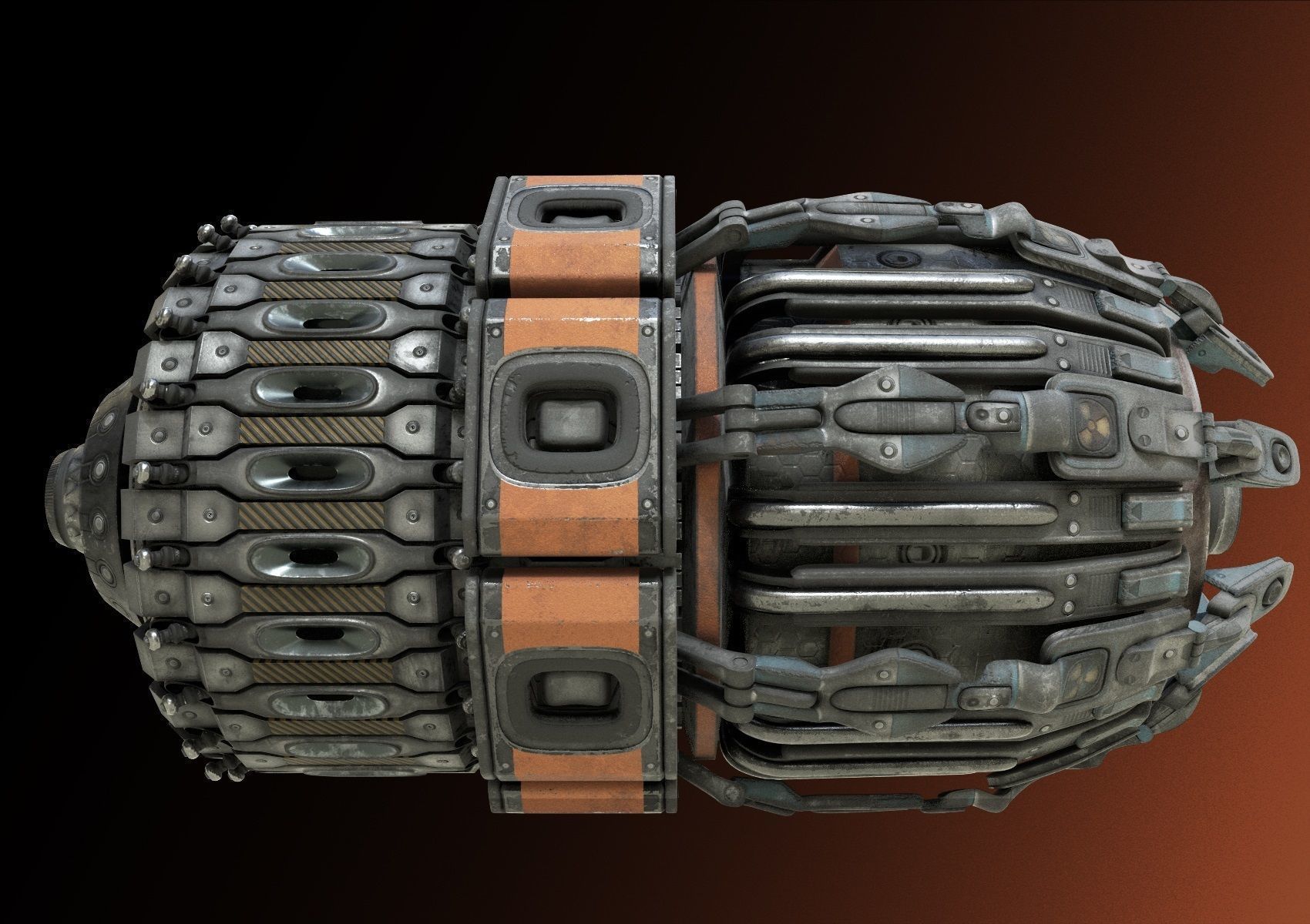 sci fi Machine Parts - Cyberpunk design - PBR 3D Model Collection_9