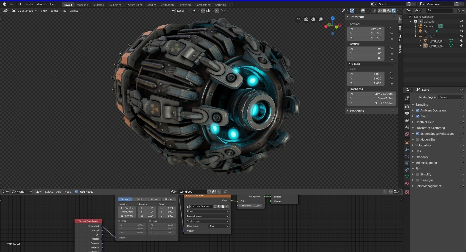 sci fi Machine Parts - Cyberpunk design - PBR 3D Model Collection_3