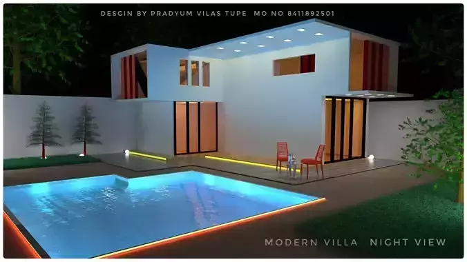 Villas modern villa design in philippines Low-poly 3D model