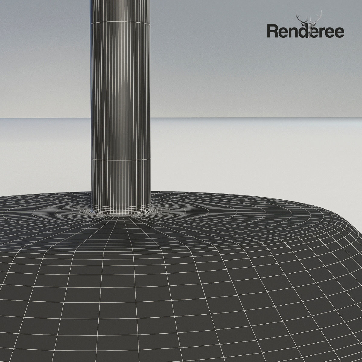 White Fabric Lamps 3D model_3