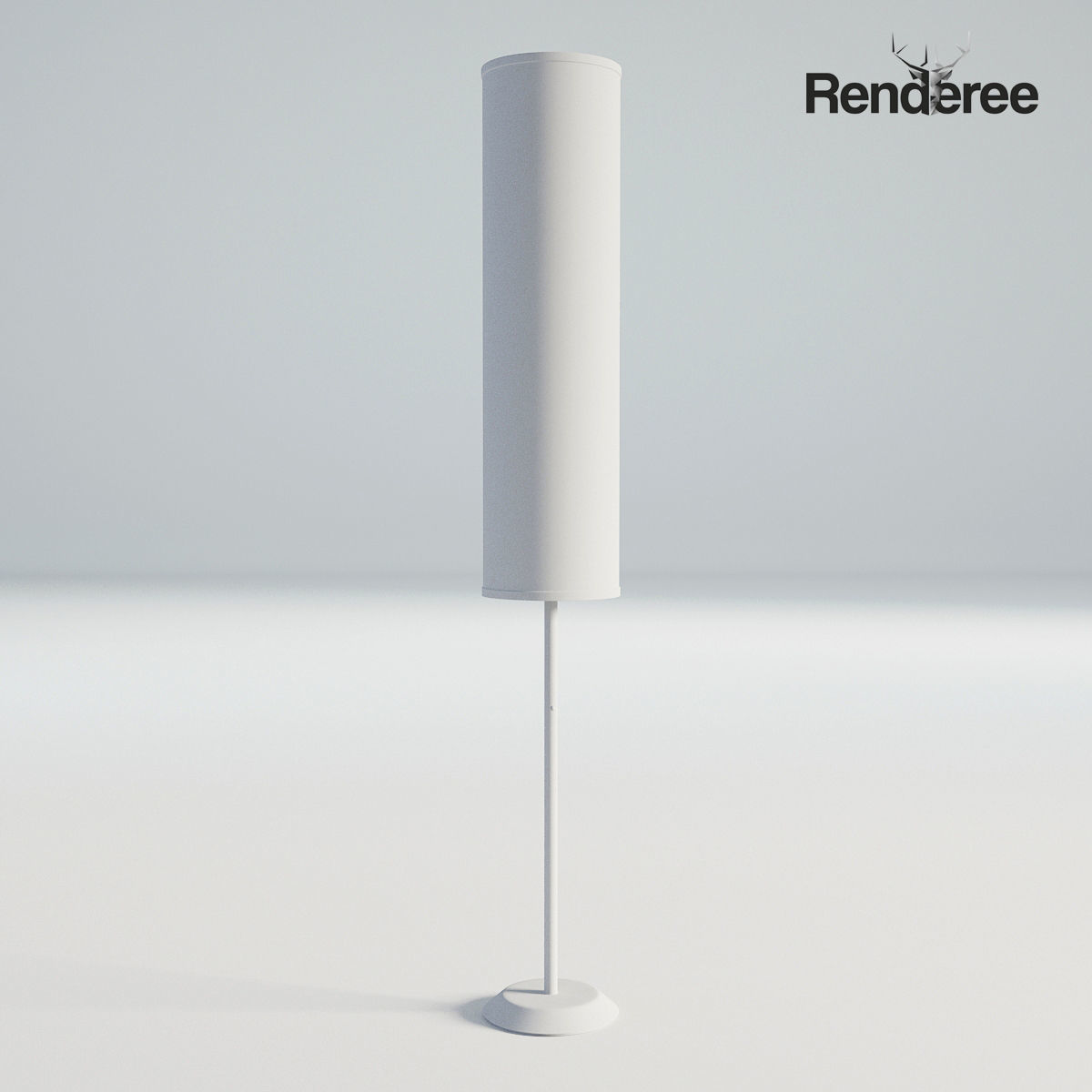 White Fabric Lamps 3D model_9