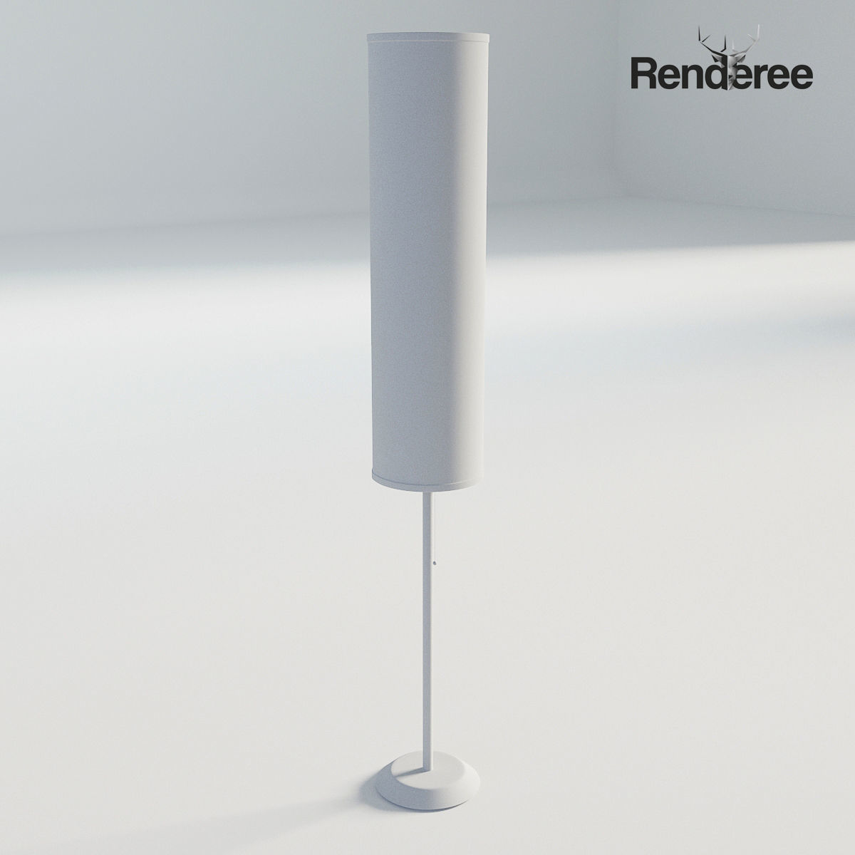 White Fabric Lamps 3D model_10