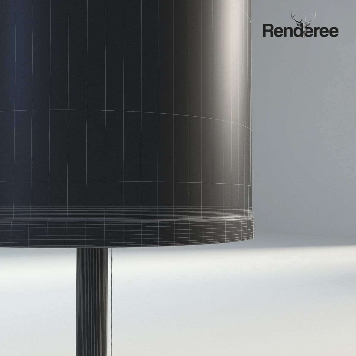 White Fabric Lamps 3D model_2