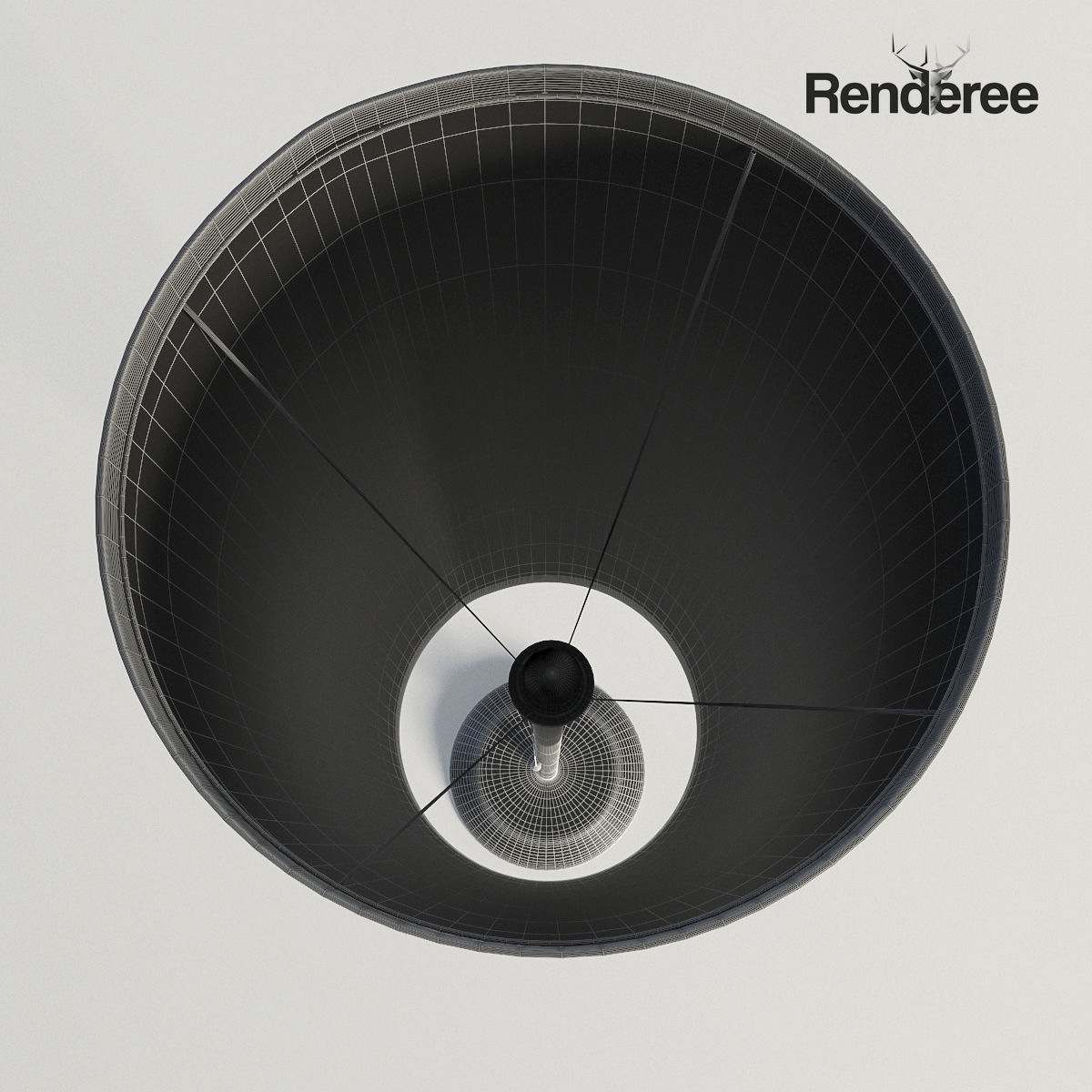 White Fabric Lamps 3D model_1