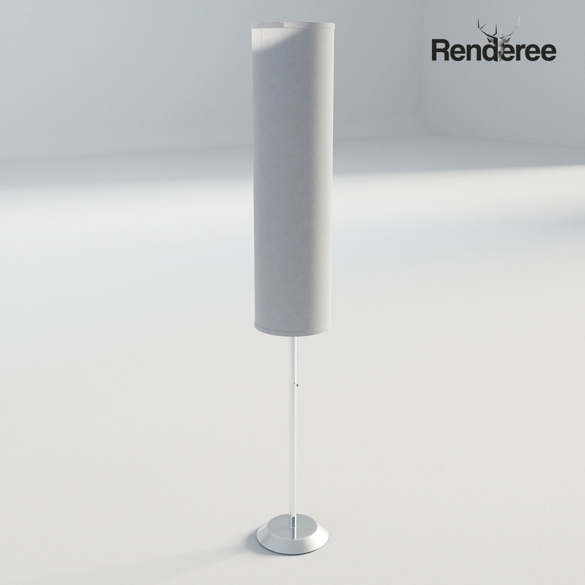 White Fabric Lamps 3D model_4