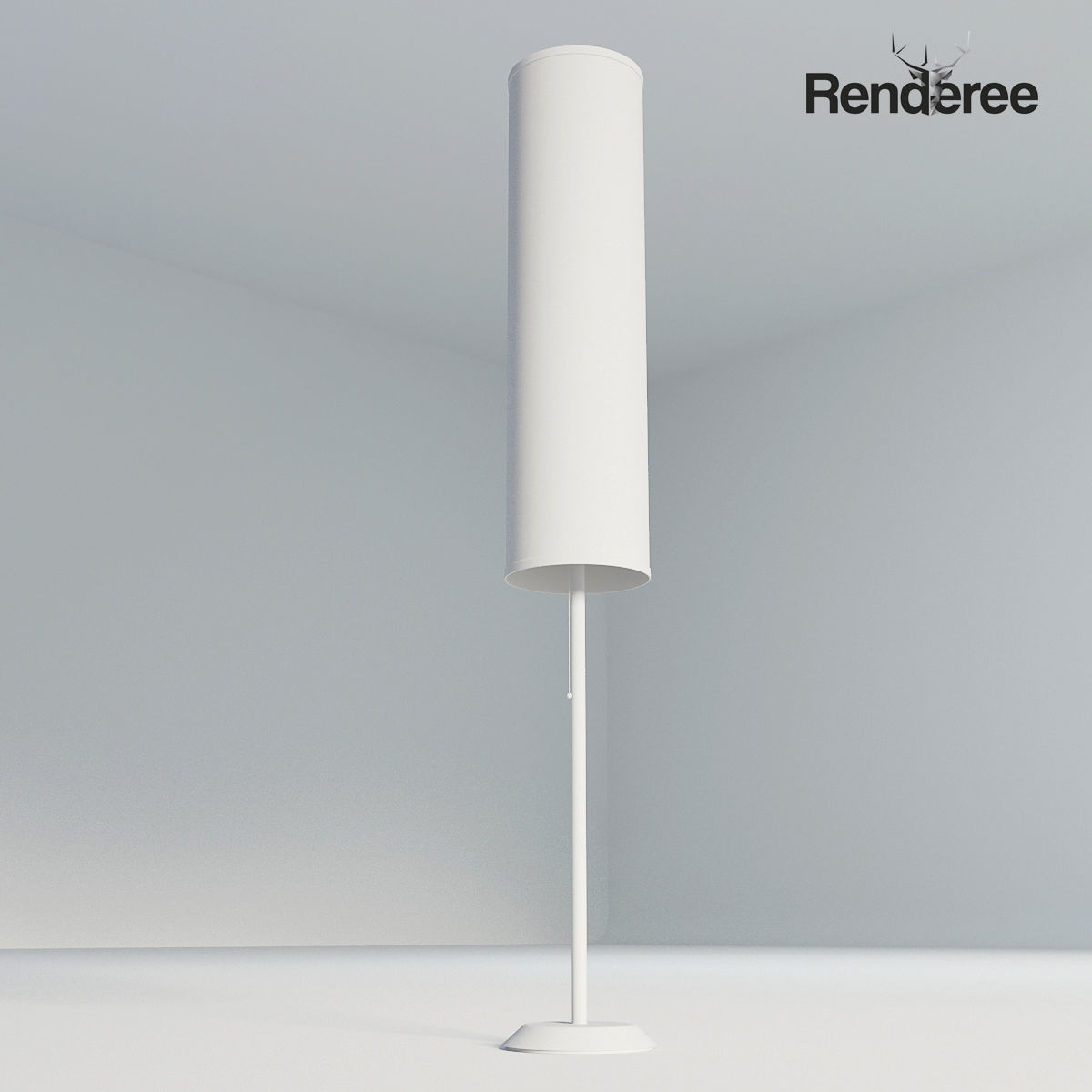White Fabric Lamps 3D model_11