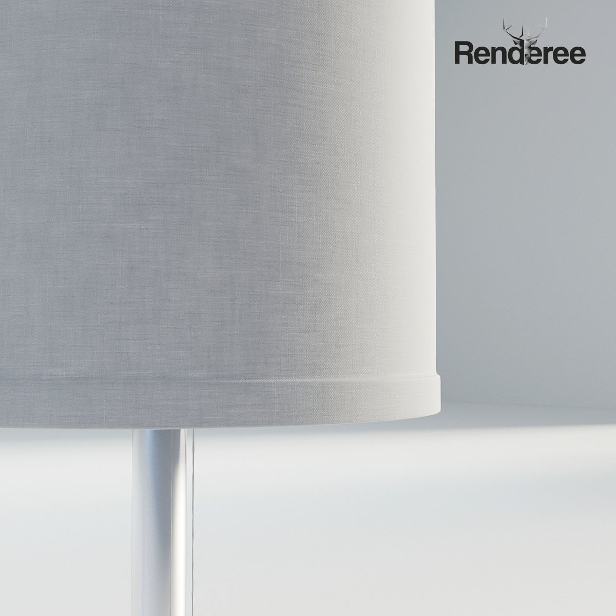 White Fabric Lamps 3D model_7