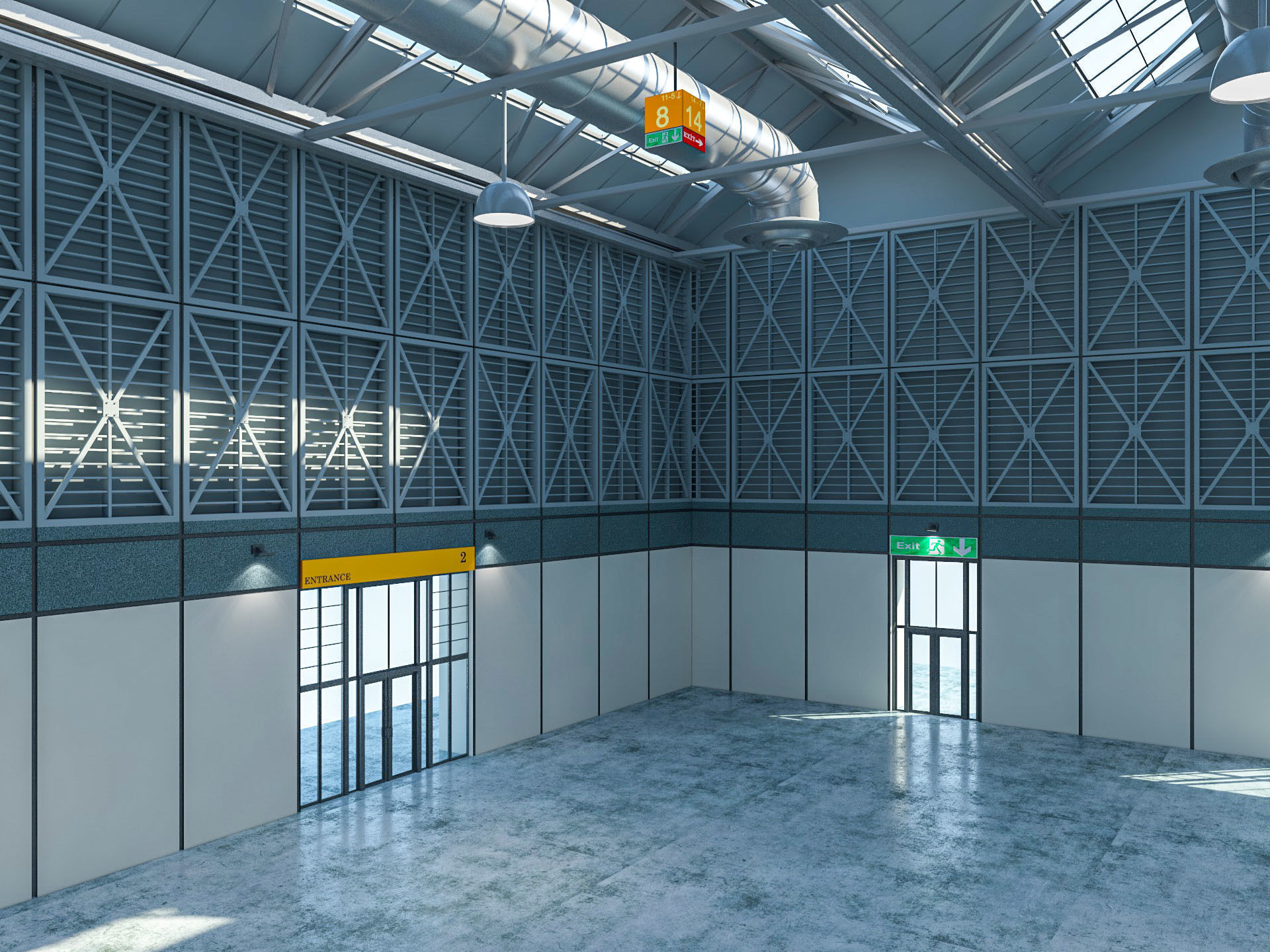 Exhibition Hall 10 interior and exterior 3D model_12