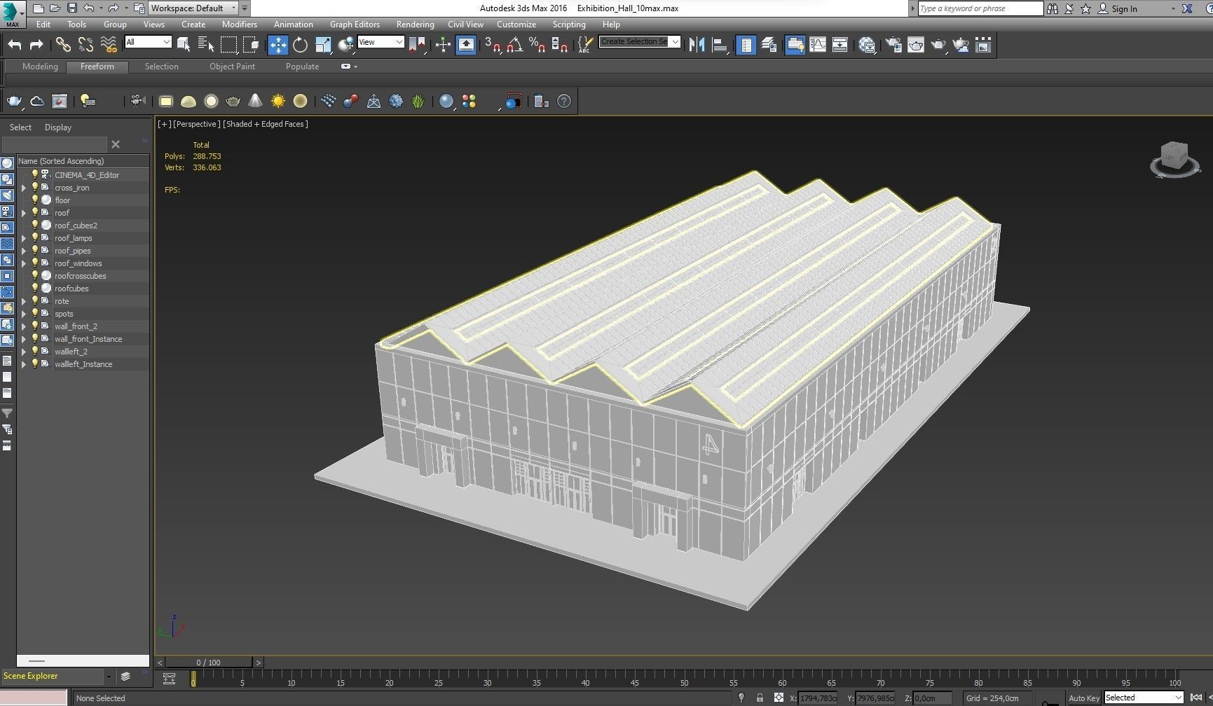Exhibition Hall 10 interior and exterior 3D model_30