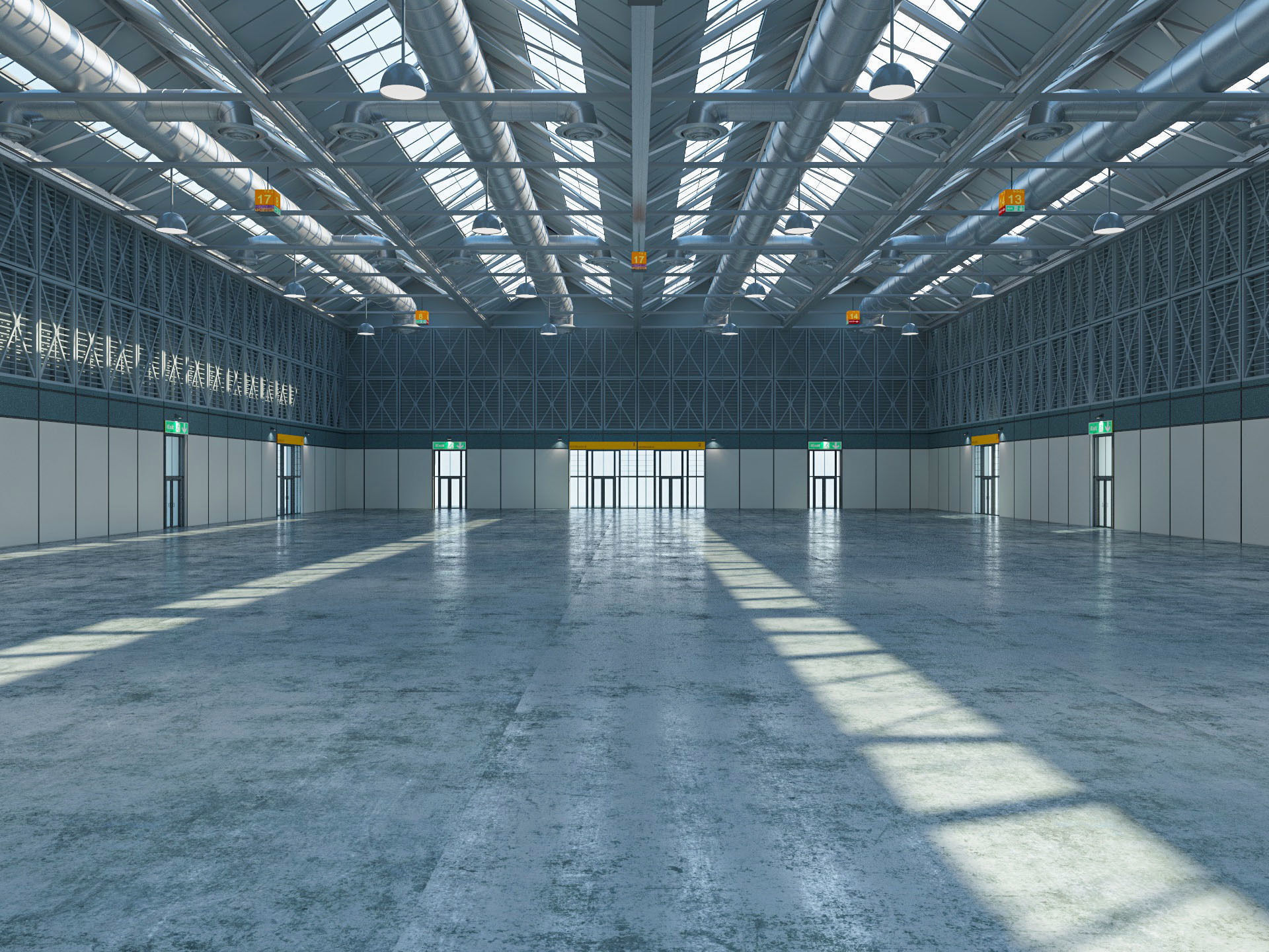 Exhibition Hall 10 interior and exterior 3D model_3