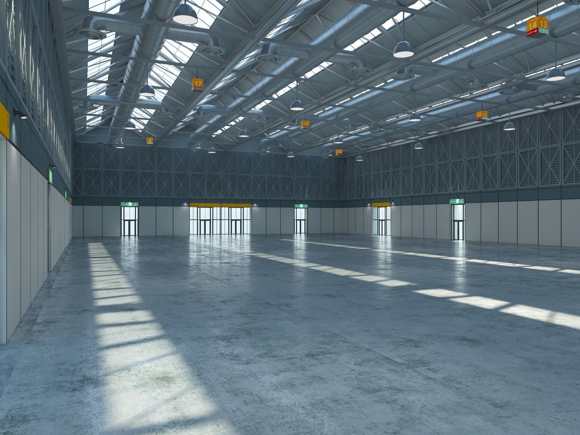 Exhibition Hall 10 interior and exterior 3D model_2