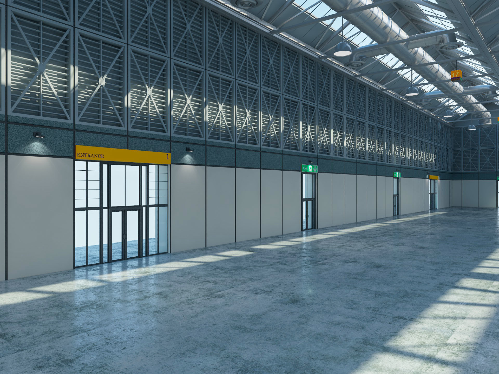 Exhibition Hall 10 interior and exterior 3D model_8