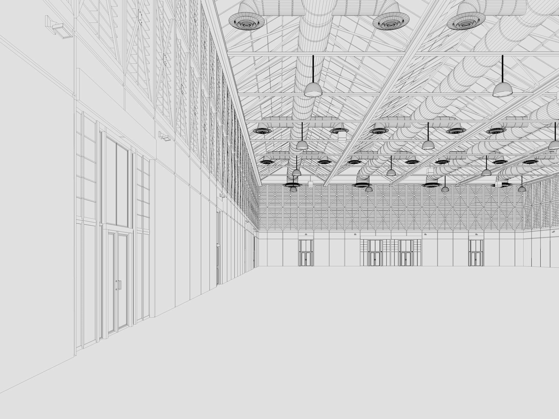 Exhibition Hall 10 interior and exterior 3D model_28