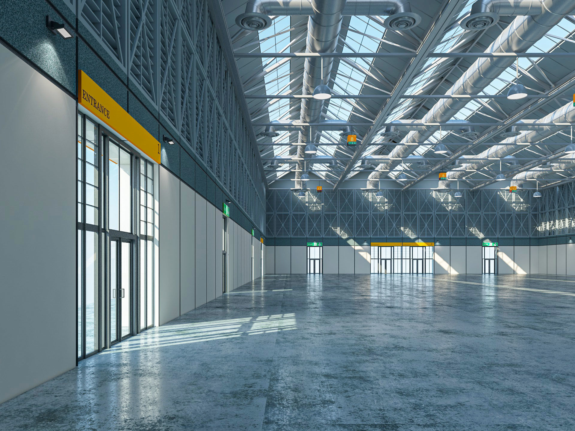 Exhibition Hall 10 interior and exterior 3D model_7