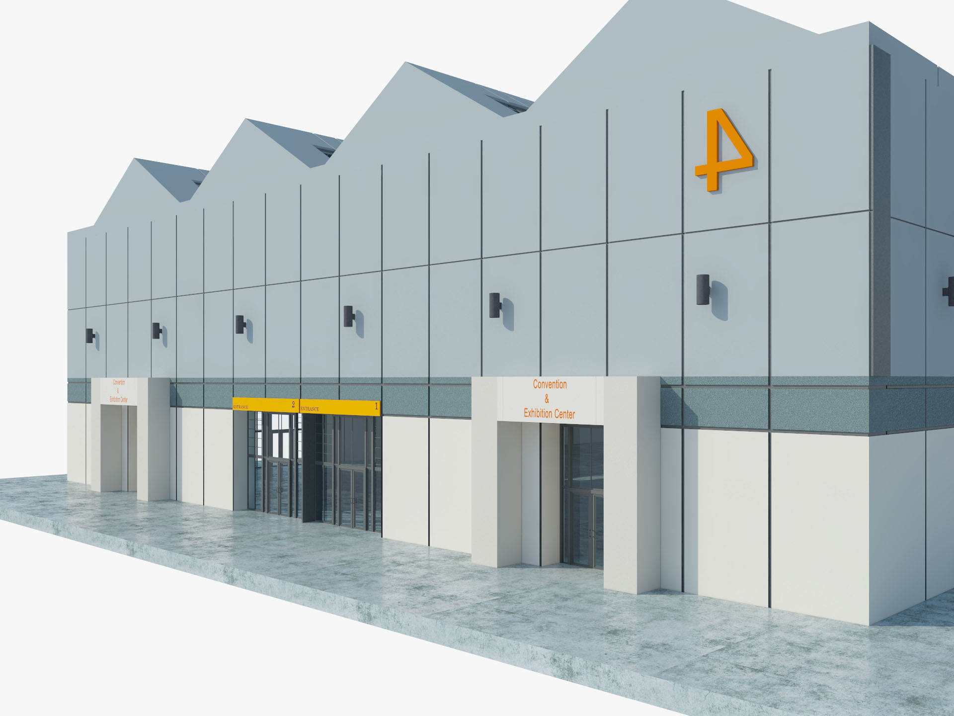 Exhibition Hall 10 interior and exterior 3D model_6