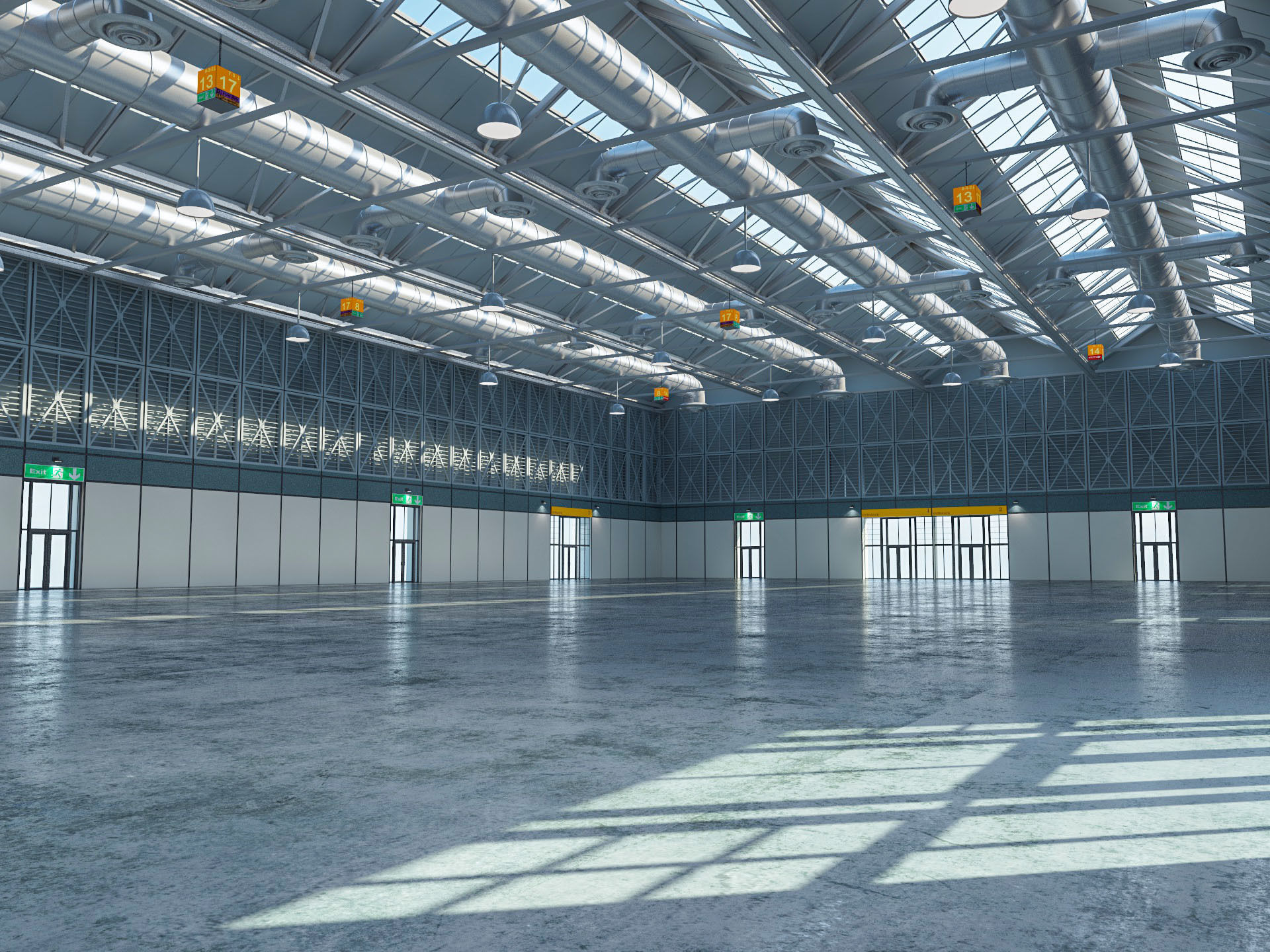 Exhibition Hall 10 interior and exterior 3D model_1