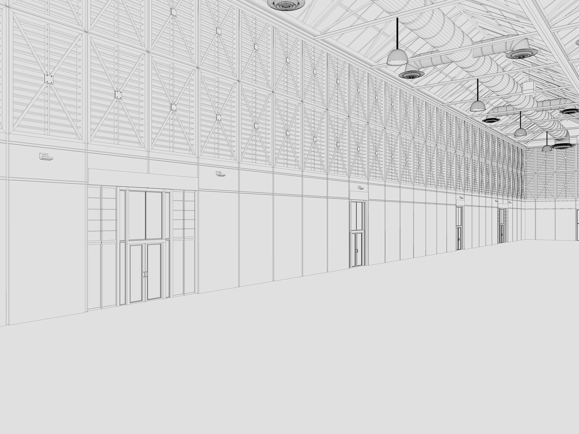 Exhibition Hall 10 interior and exterior 3D model_22