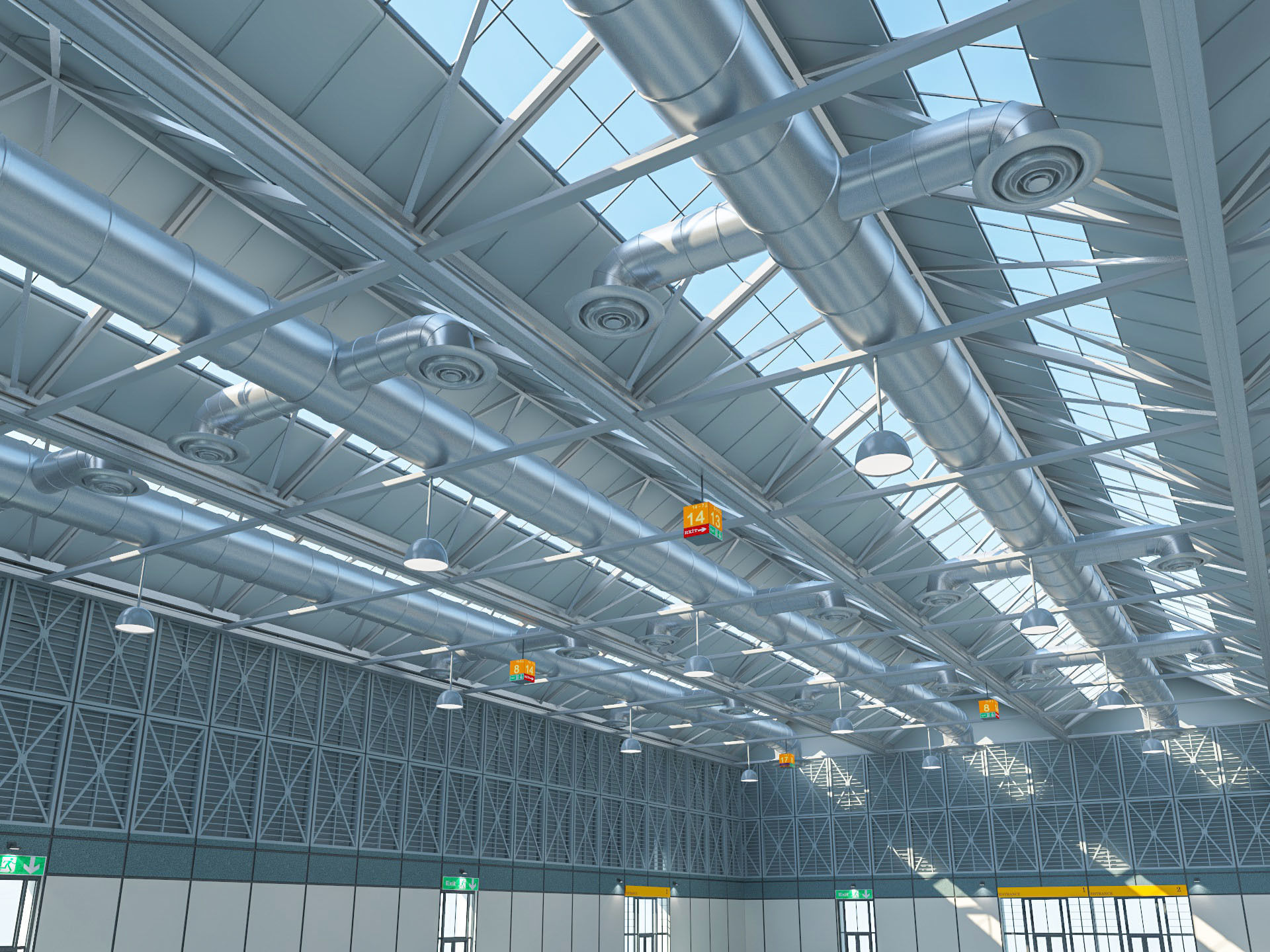 Exhibition Hall 10 interior and exterior 3D model_9