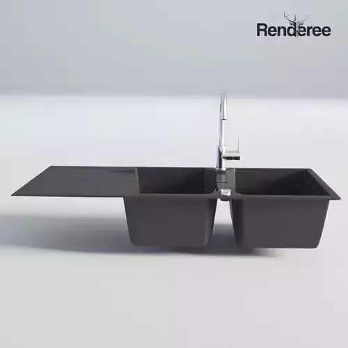 Kitchen Black Double  Sink 1