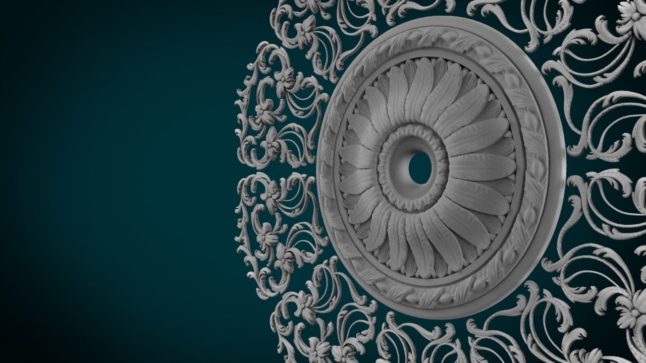 Ceiling Medallion 3D print model_2