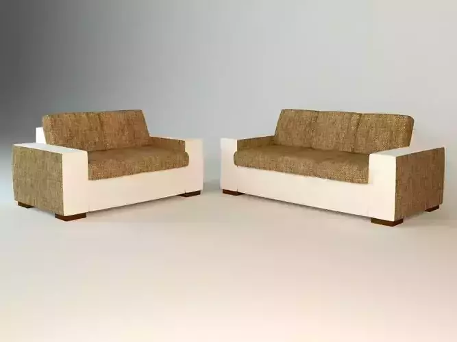 Sofa Set Set Low-poly