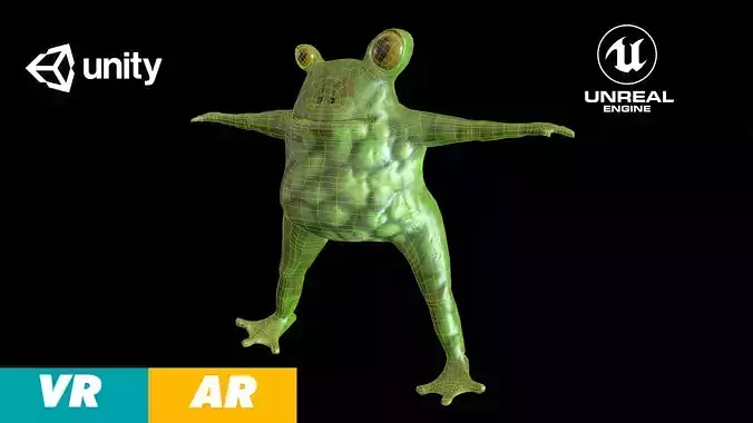Frog Freaky Low-poly Low-poly 3D model