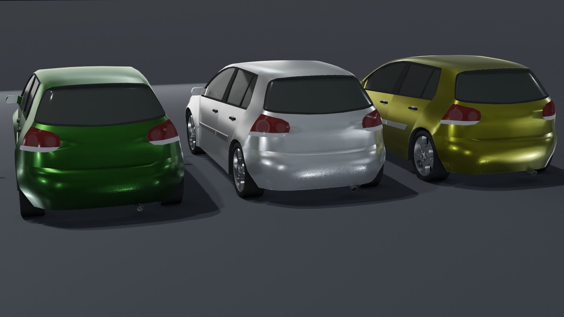 Hatchback Car Generic Low-poly 3D model_5
