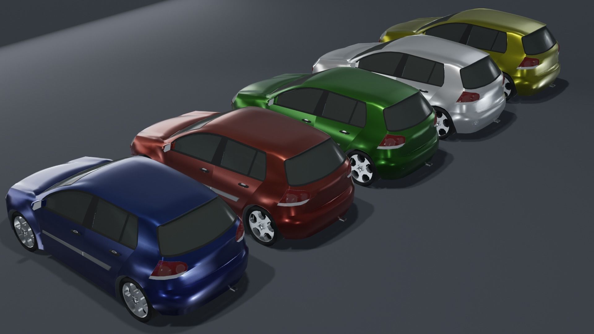 Hatchback Car Generic Low-poly 3D model_3