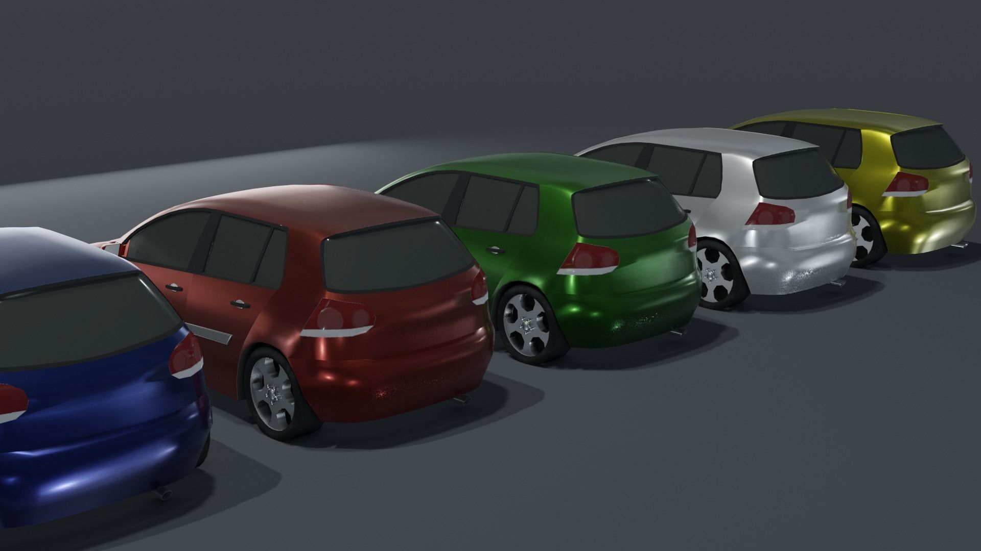 Hatchback Car Generic Low-poly 3D model_10