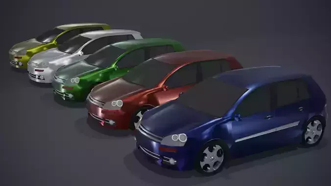 Hatchback Car Generic Low-poly 3D model