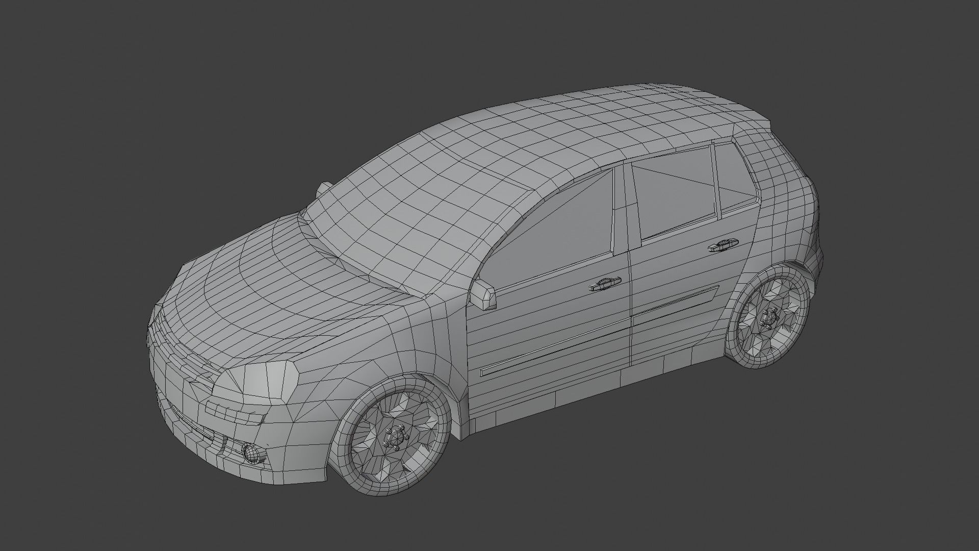 Hatchback Car Generic Low-poly 3D model_4