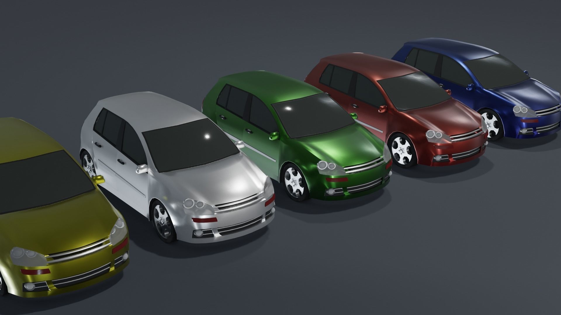 Hatchback Car Generic Low-poly 3D model_9