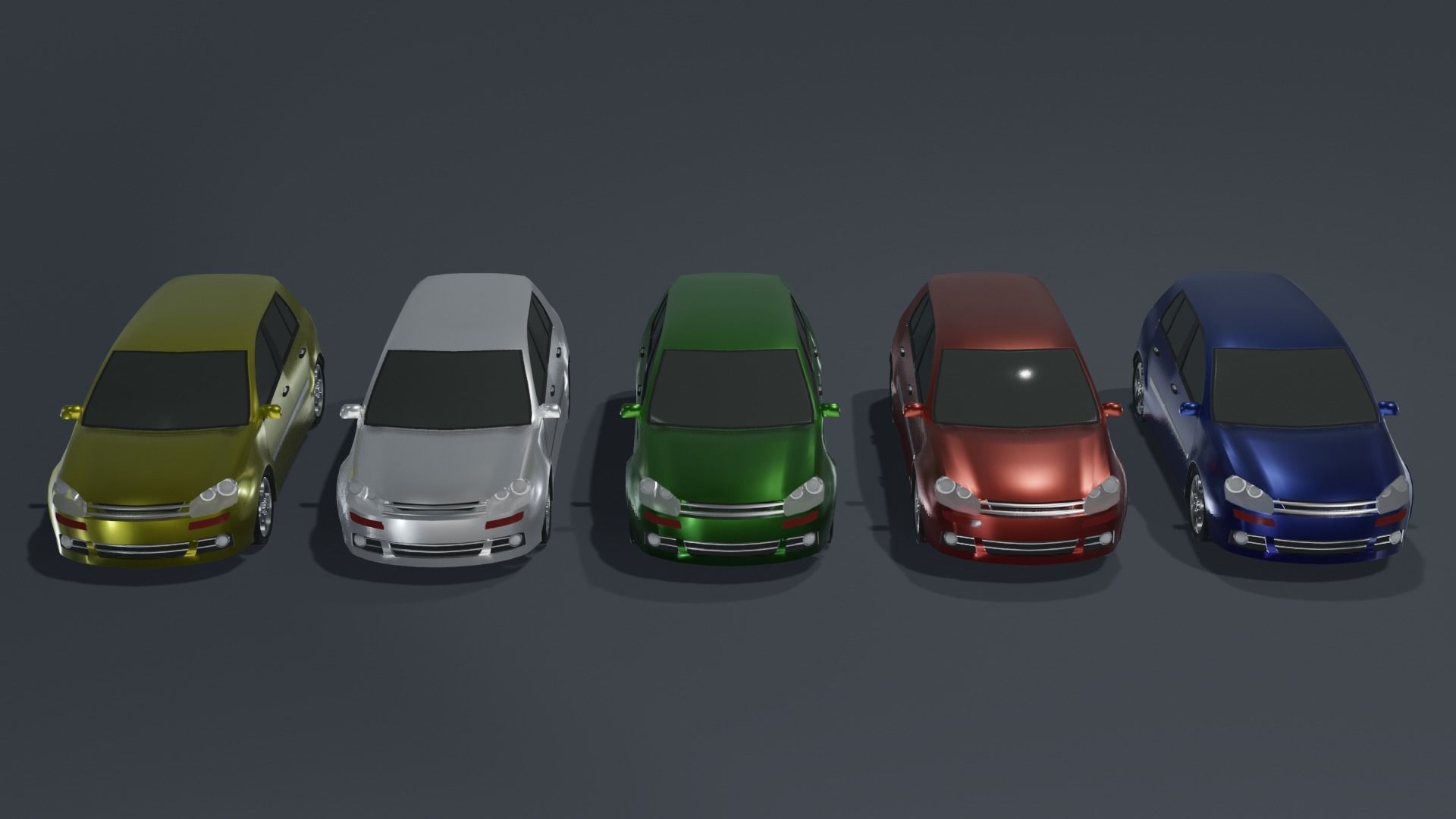 Hatchback Car Generic Low-poly 3D model_2