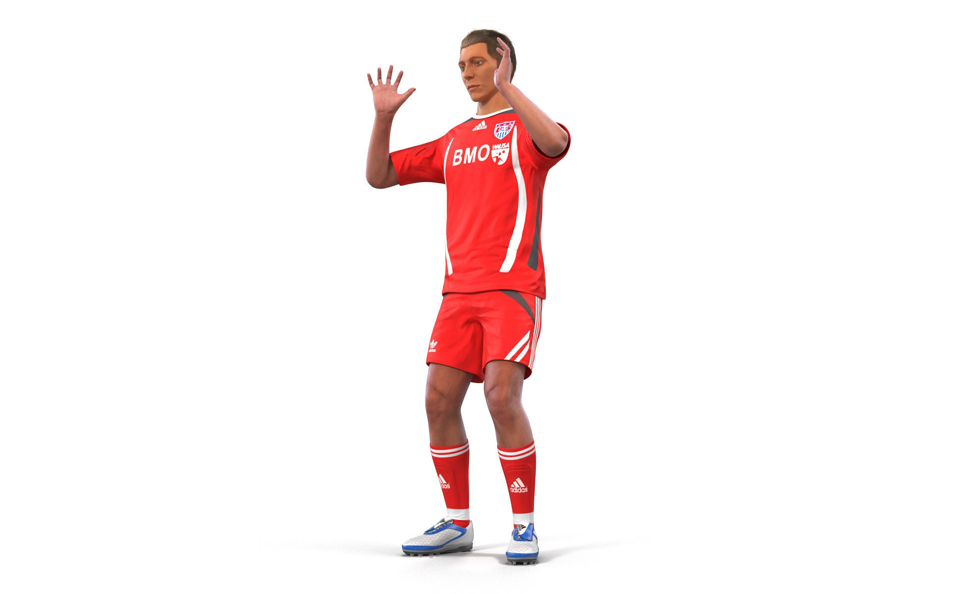 Soccer Player Rigged for Cinema 4D 3D model_12