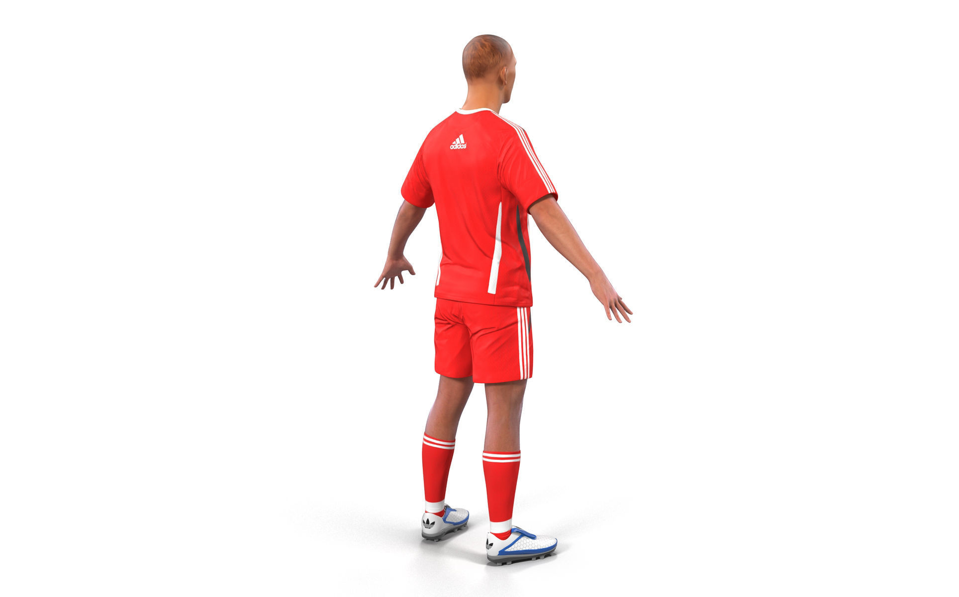 Soccer Player Rigged for Cinema 4D 3D model_4