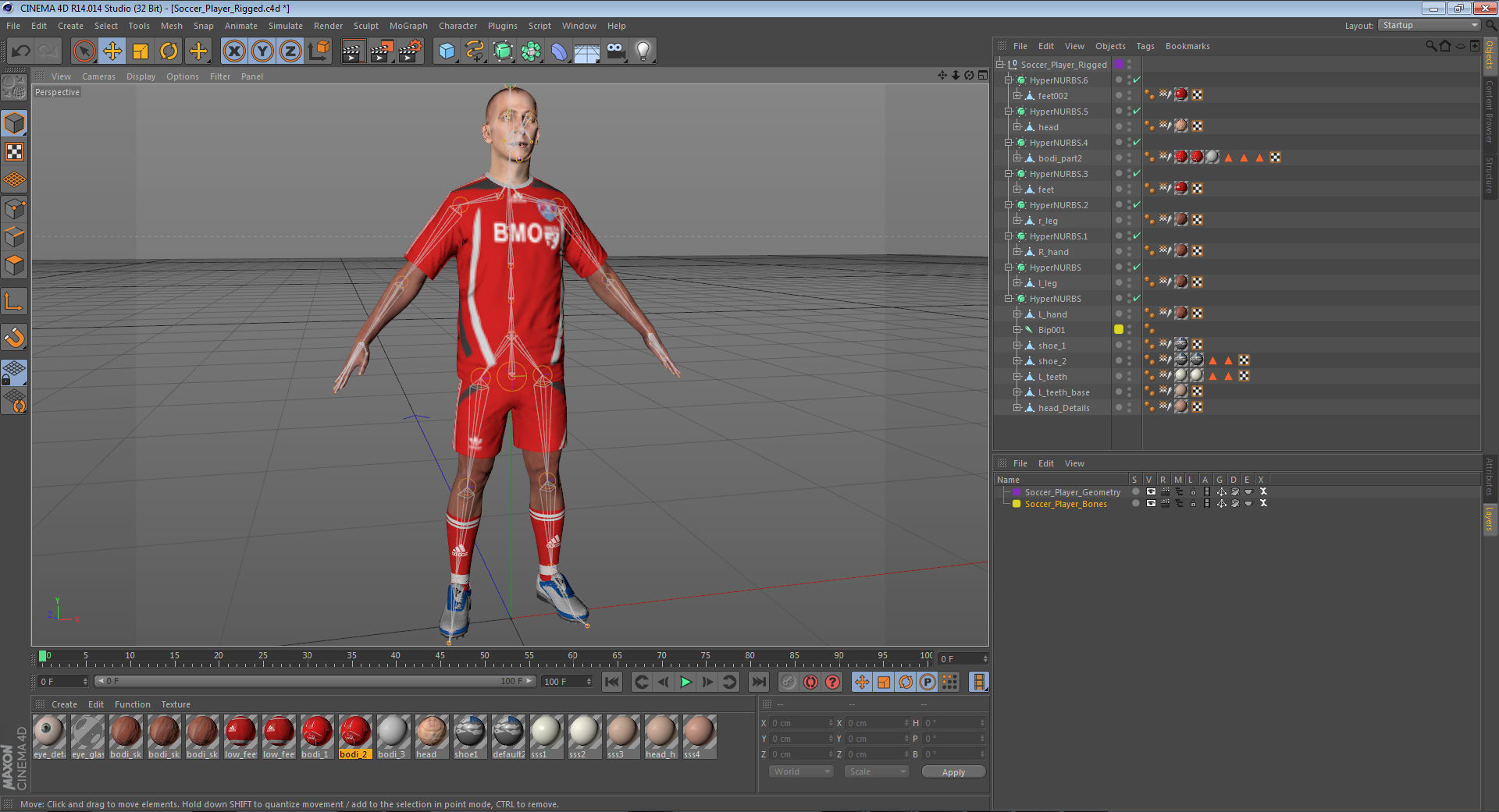 Soccer Player Rigged for Cinema 4D 3D model_29