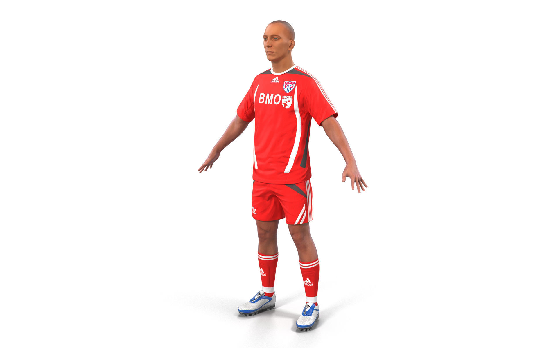Soccer Player Rigged for Cinema 4D 3D model_8