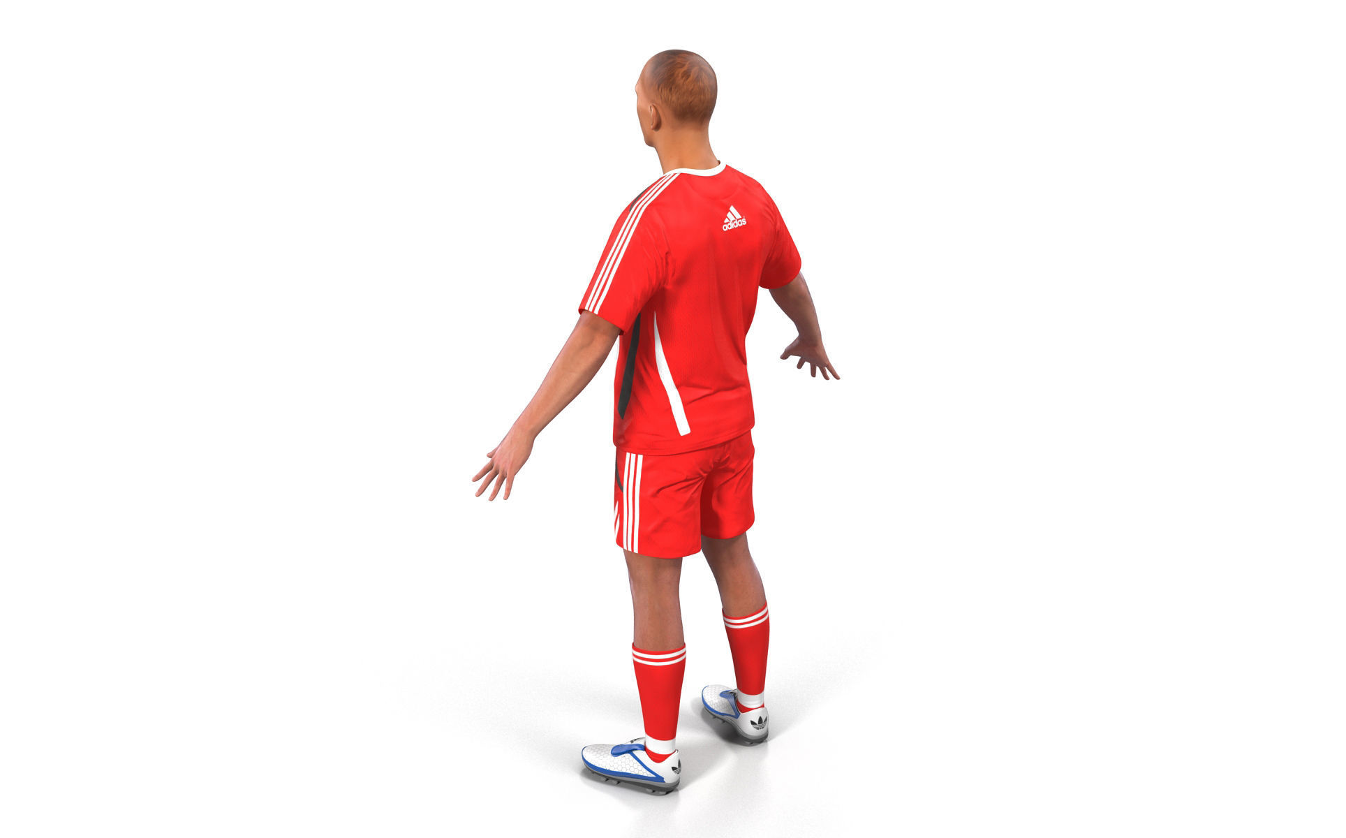 Soccer Player Rigged for Cinema 4D 3D model_6