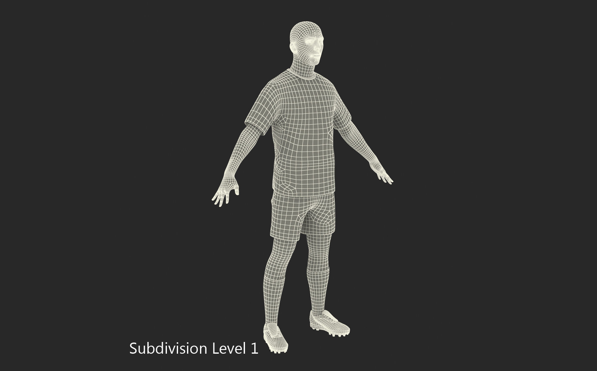 Soccer Player Rigged for Cinema 4D 3D model_32