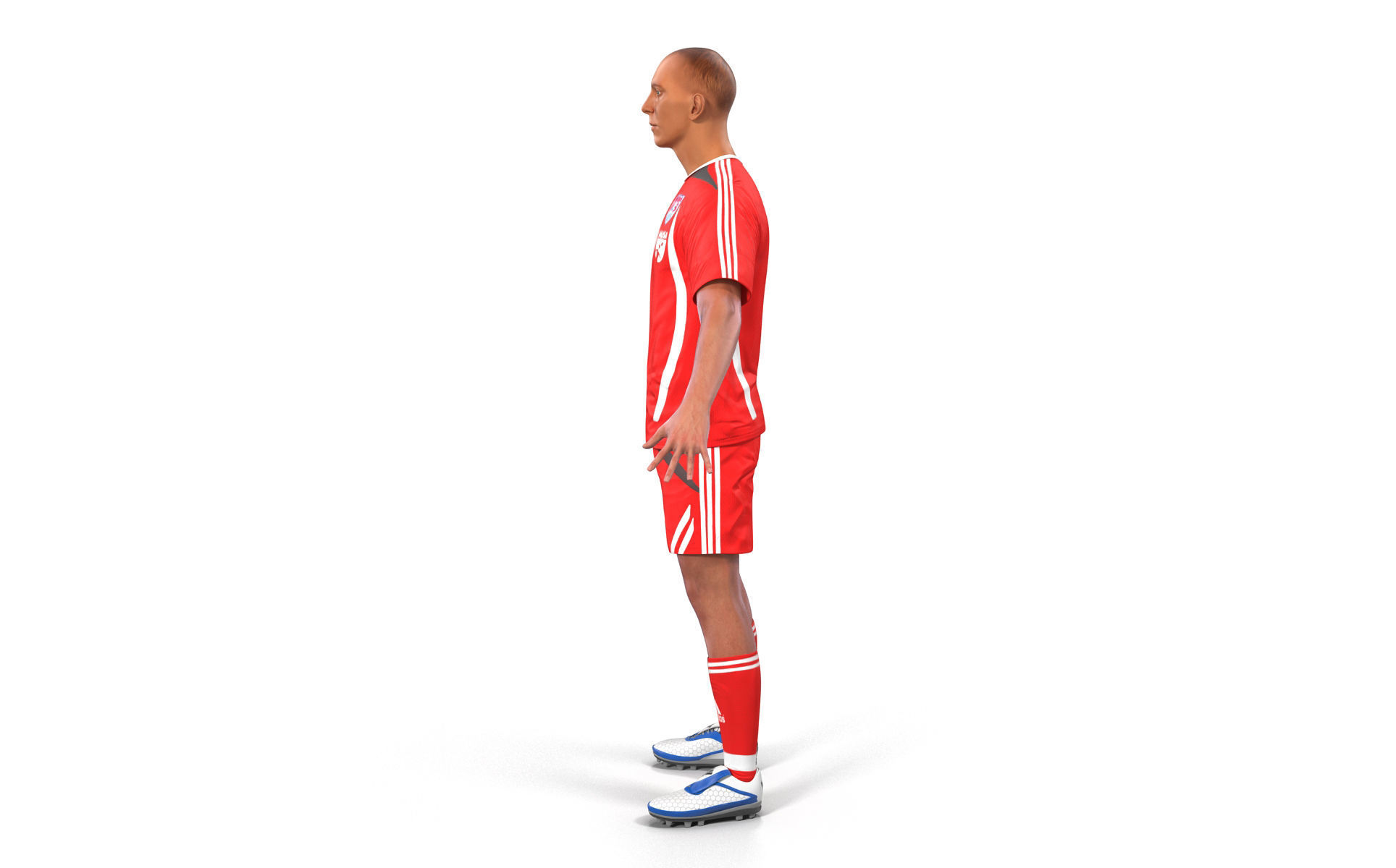 Soccer Player Rigged for Cinema 4D 3D model_7