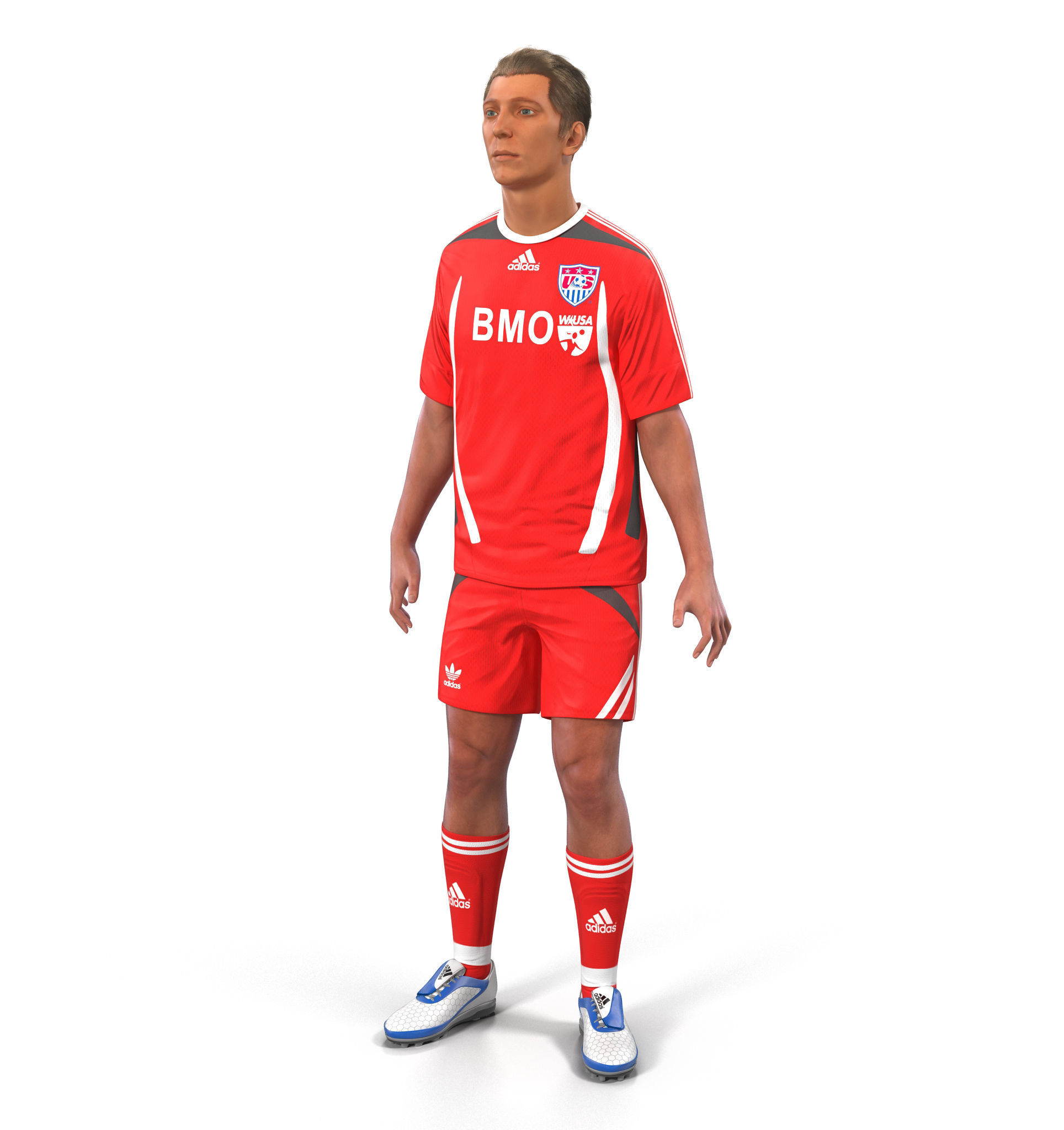 Soccer Player Rigged for Cinema 4D 3D model_10