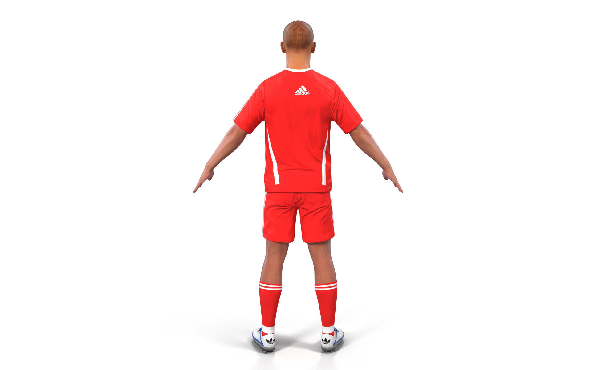 Soccer Player Rigged for Cinema 4D 3D model_5