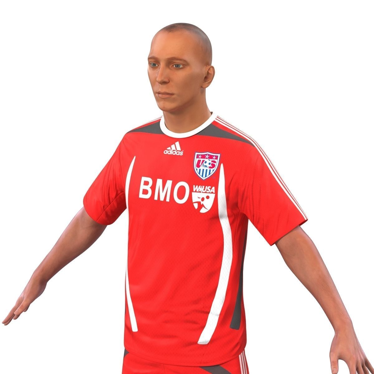 Soccer Player Rigged for Cinema 4D 3D model_14