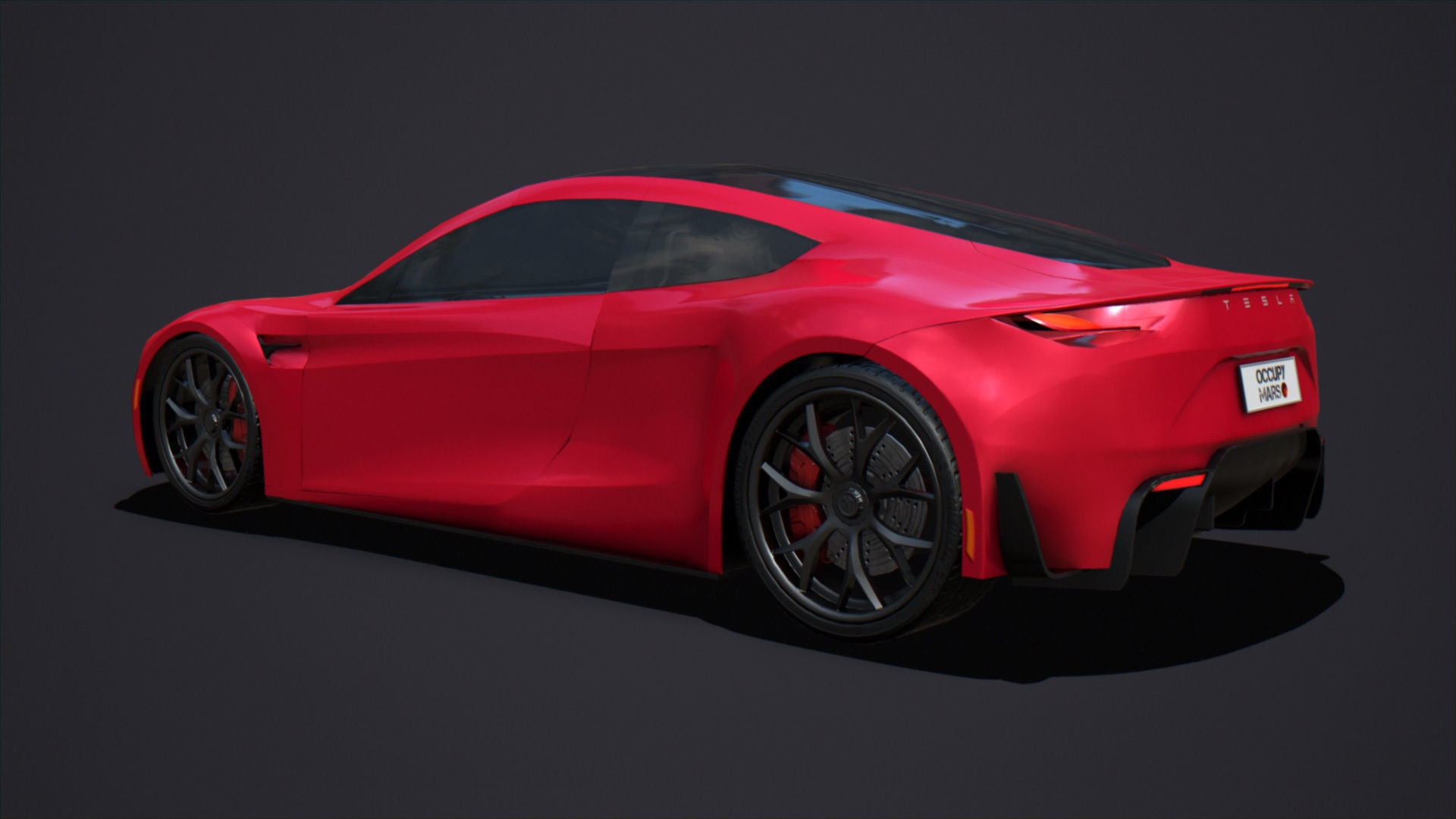 Tesla Roadster 2020 with Interior Low-poly 3D model_5