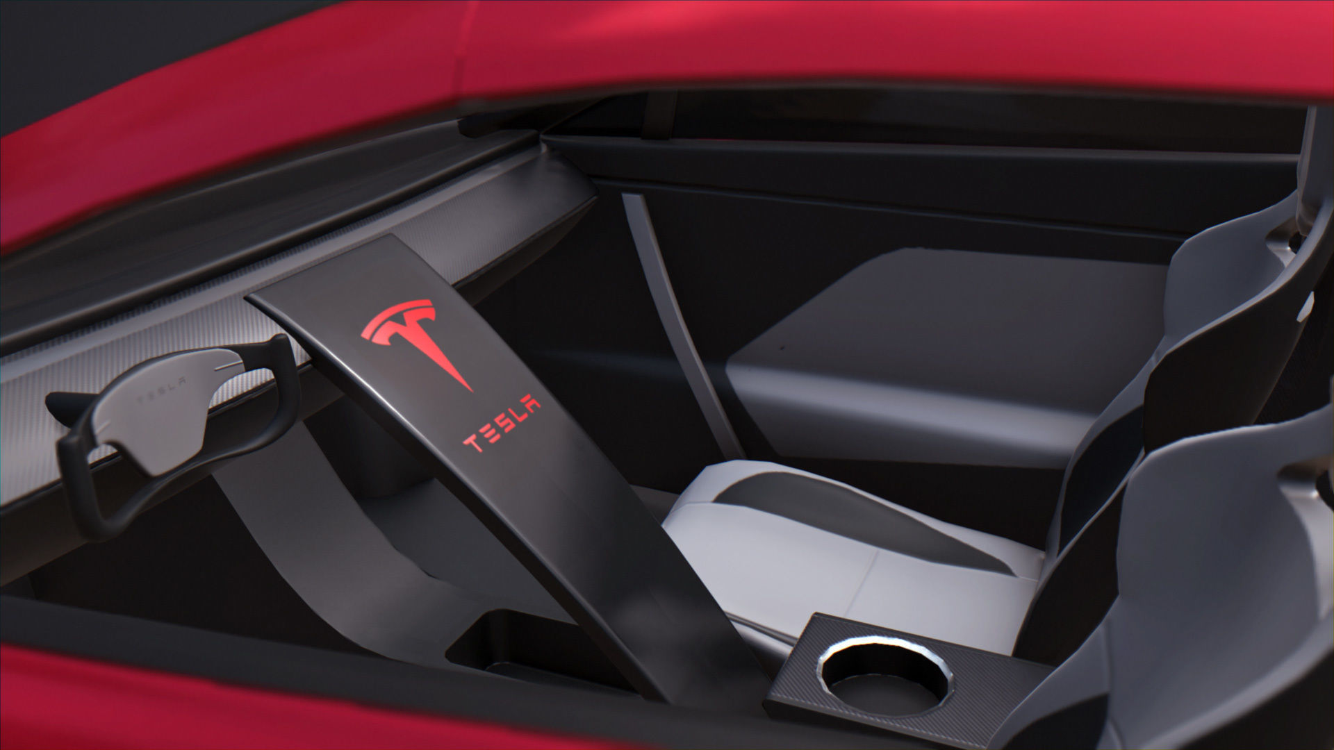 Tesla Roadster 2020 with Interior Low-poly 3D model_6