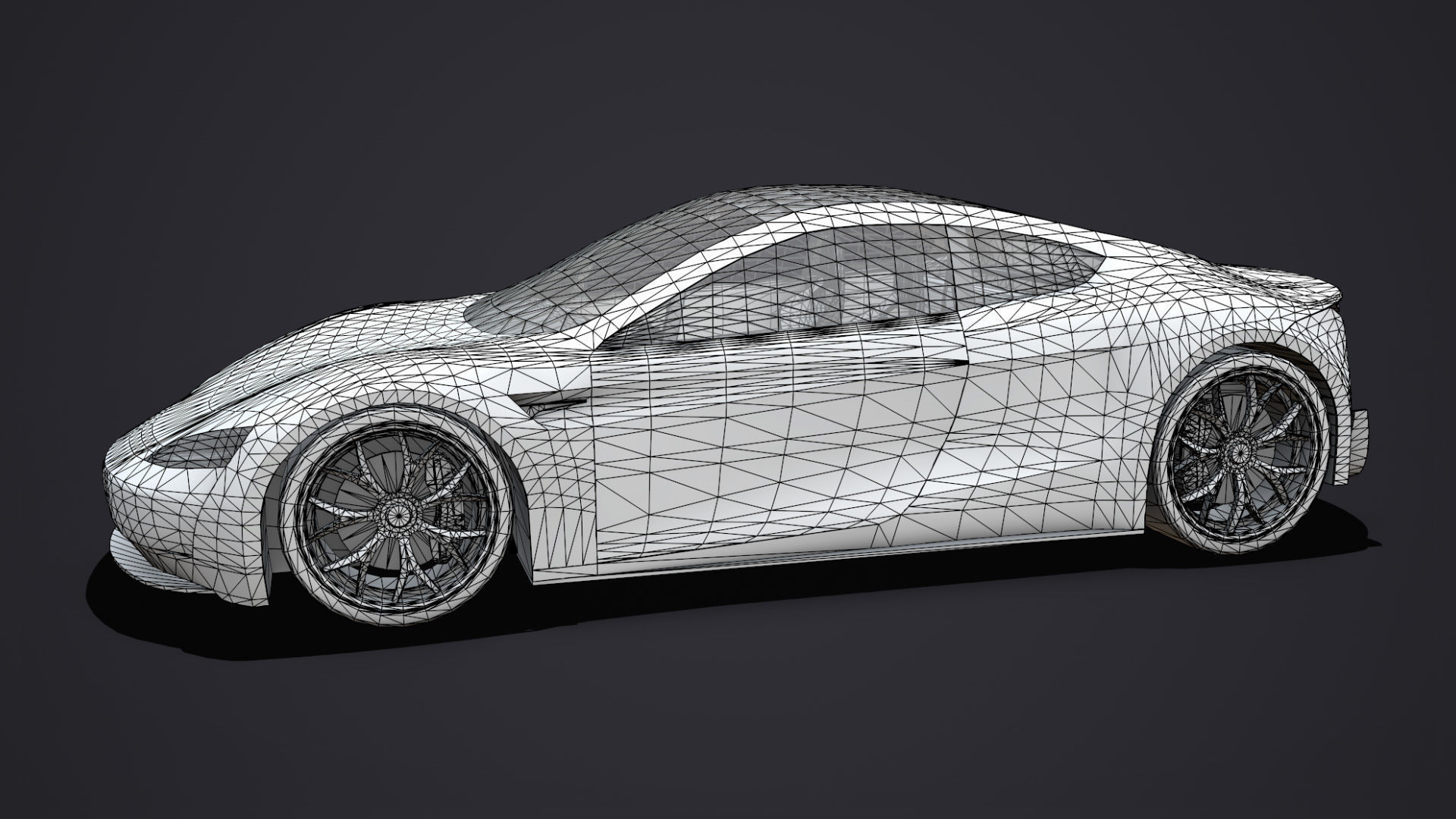 Tesla Roadster 2020 with Interior Low-poly 3D model_8