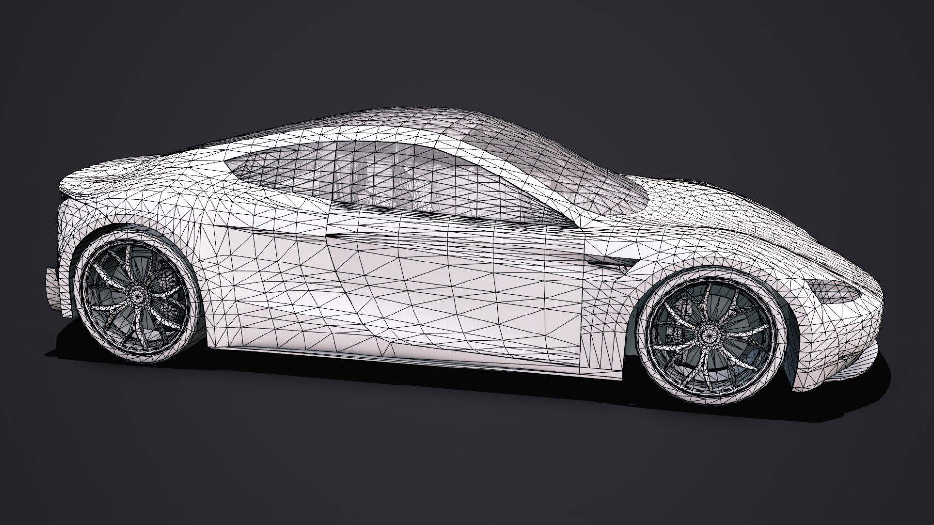 Tesla Roadster 2020 with Interior Low-poly 3D model_7