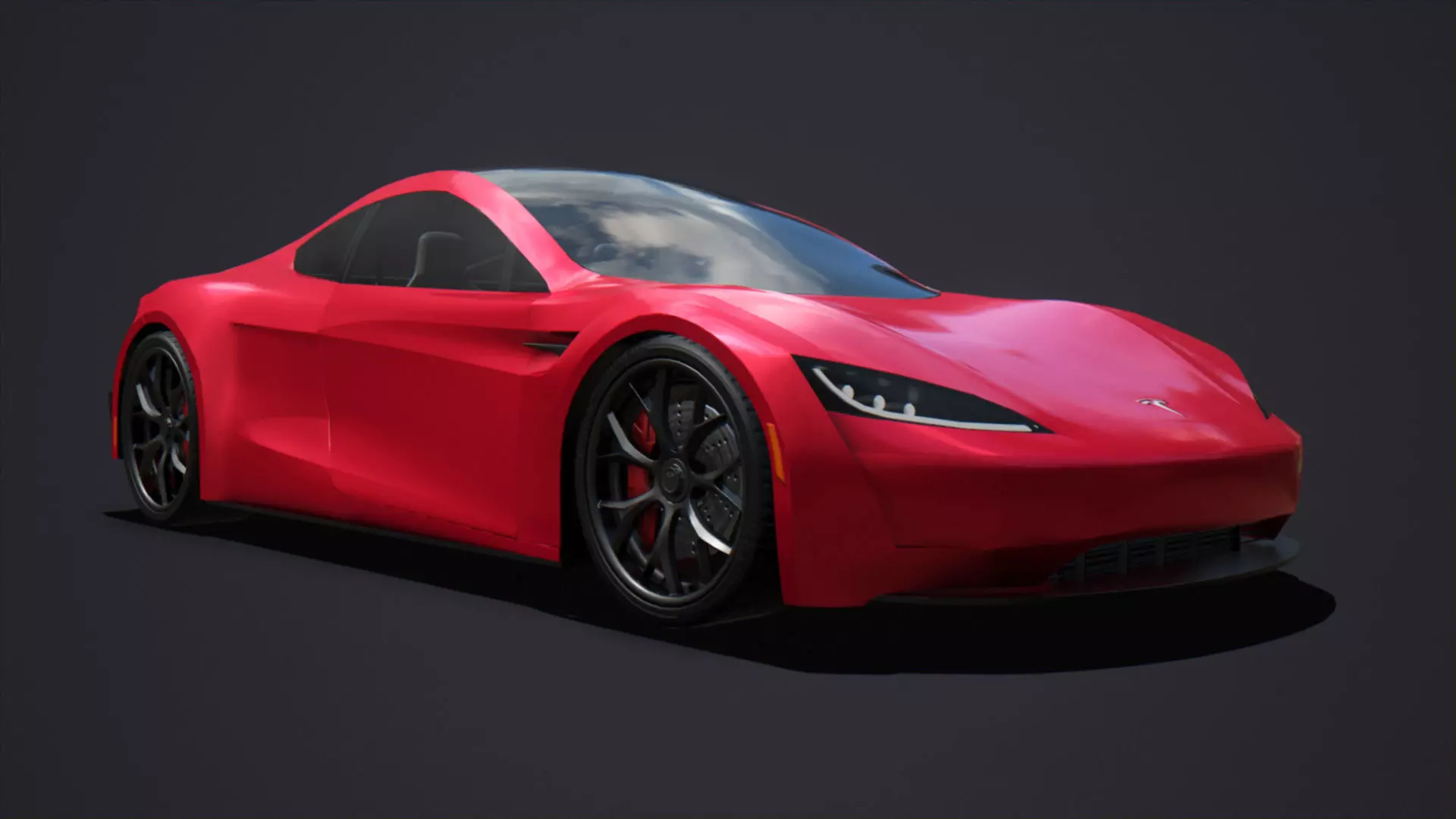 Tesla Roadster 2020 with Interior Low-poly 3D model_0