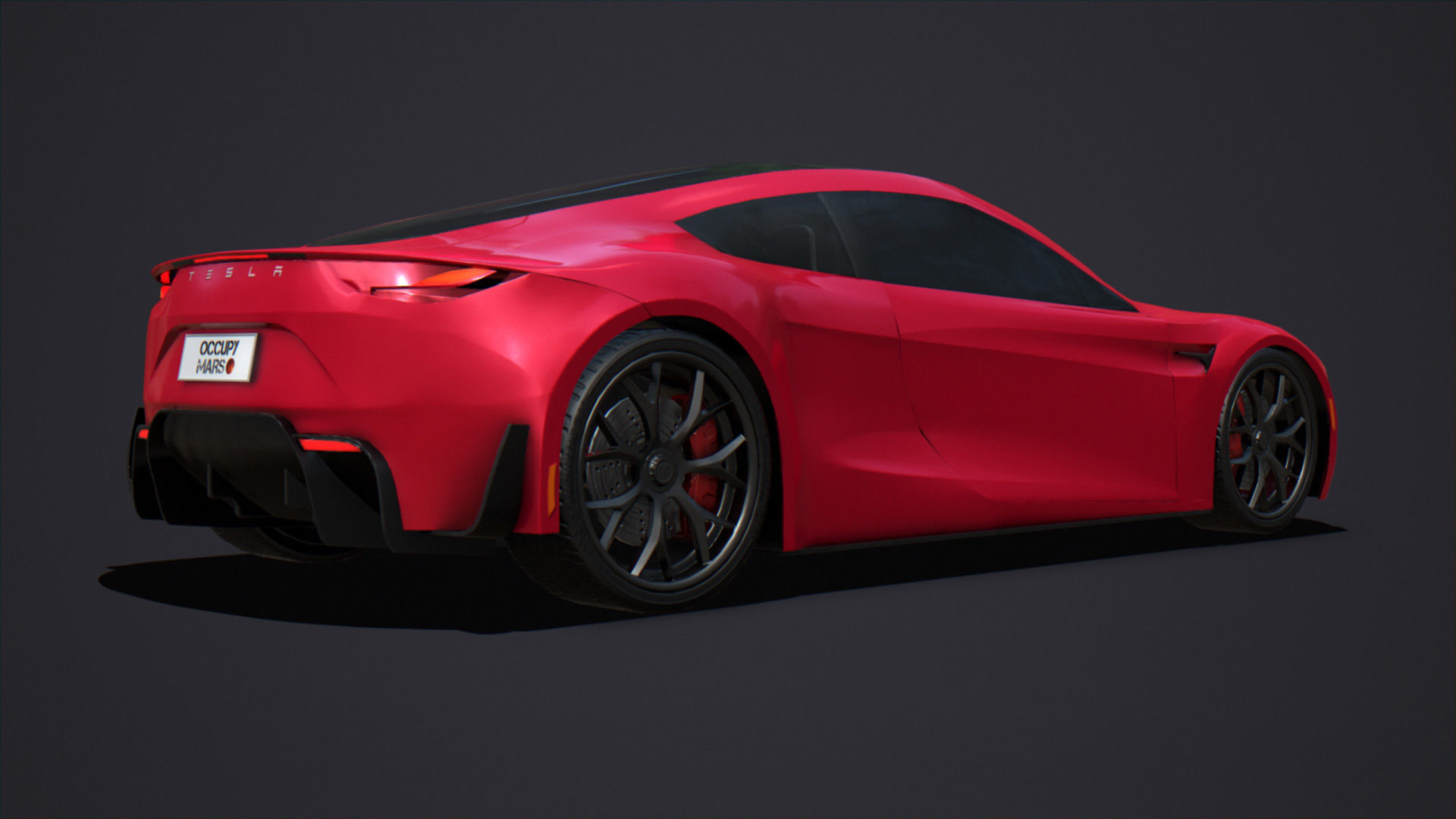 Tesla Roadster 2020 with Interior Low-poly 3D model_4